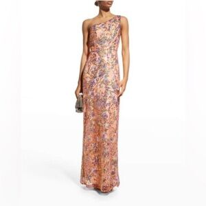 NEW Ramy Brook Rosie Sequin Column Gown One Shoulder Dress